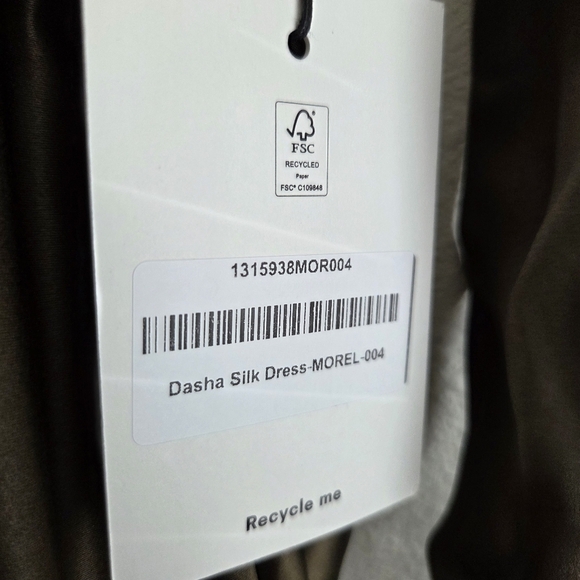 Reformation Dasha Silk Dress in Morel size 4 NWT - Picture 8 of 13